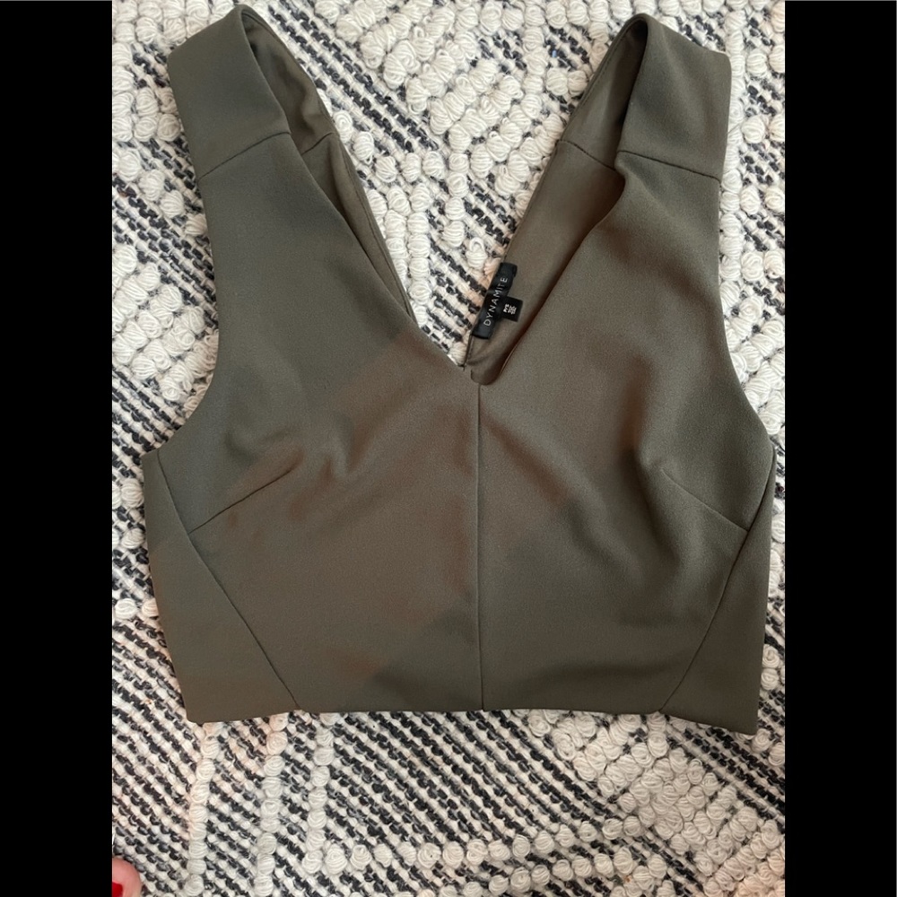 Dynamite olive green cropped top
